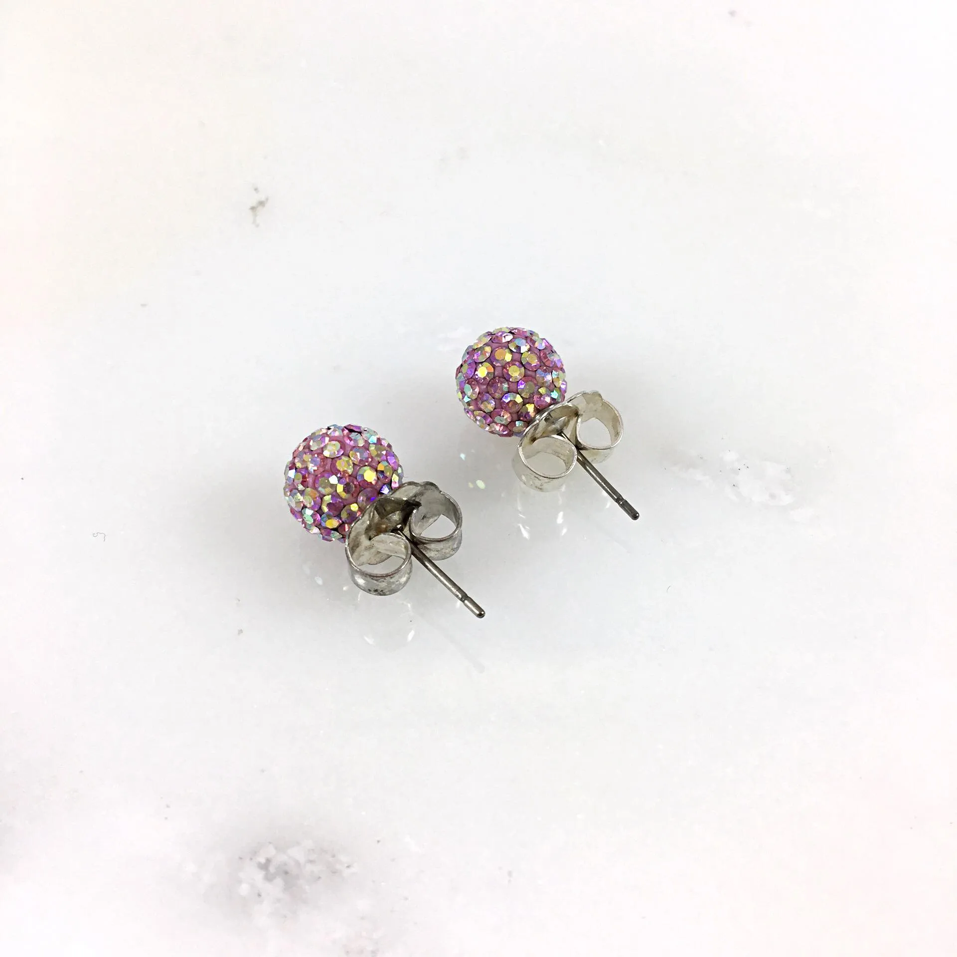 10mm Light Pink Stud Earrings