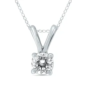 1/2 Ctw Diamond Solitaire Pendant In 10K White Gold