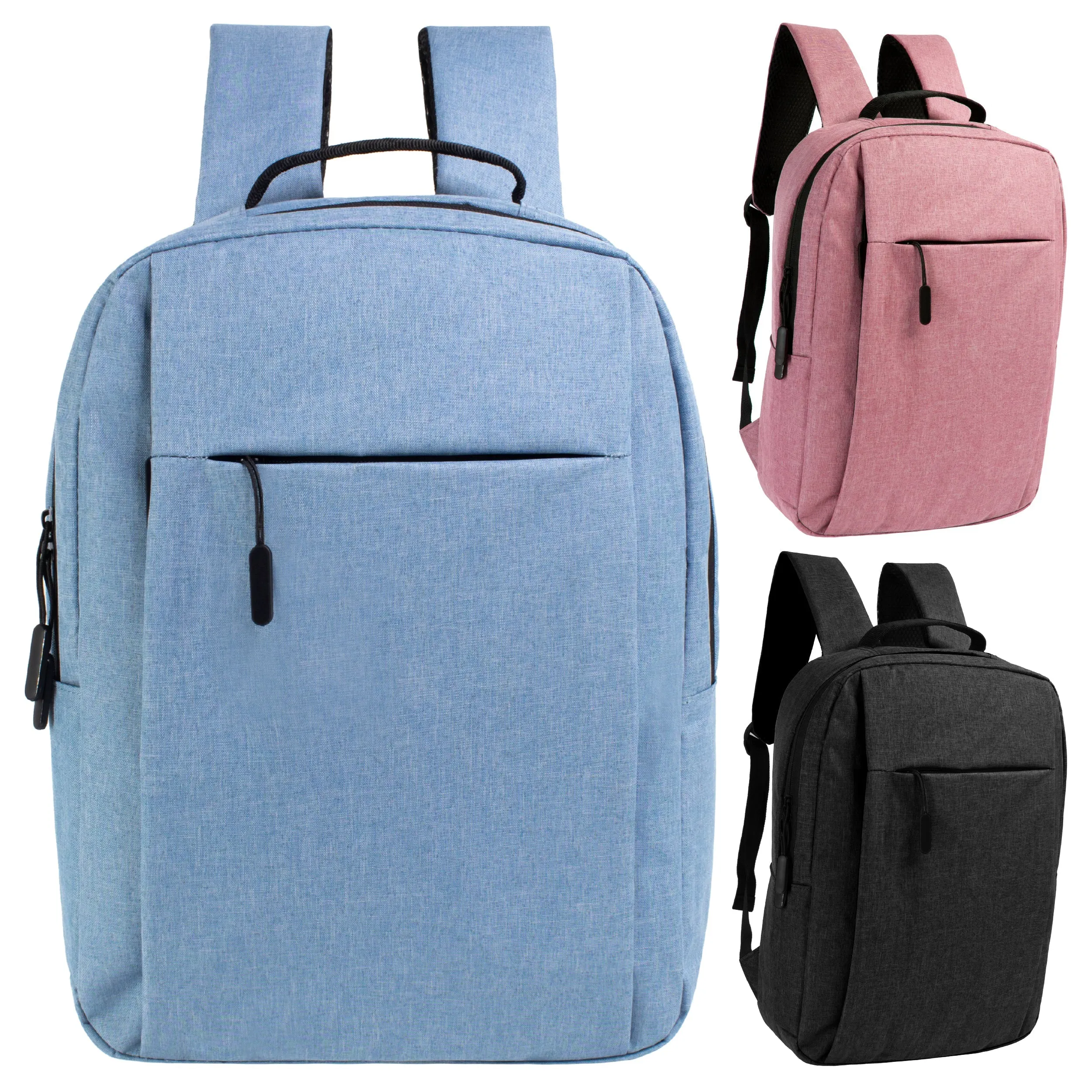 16" Wholesale Premium Laptop Backpacks in 3 Colors - Wholesale Case of 24 Bookbags