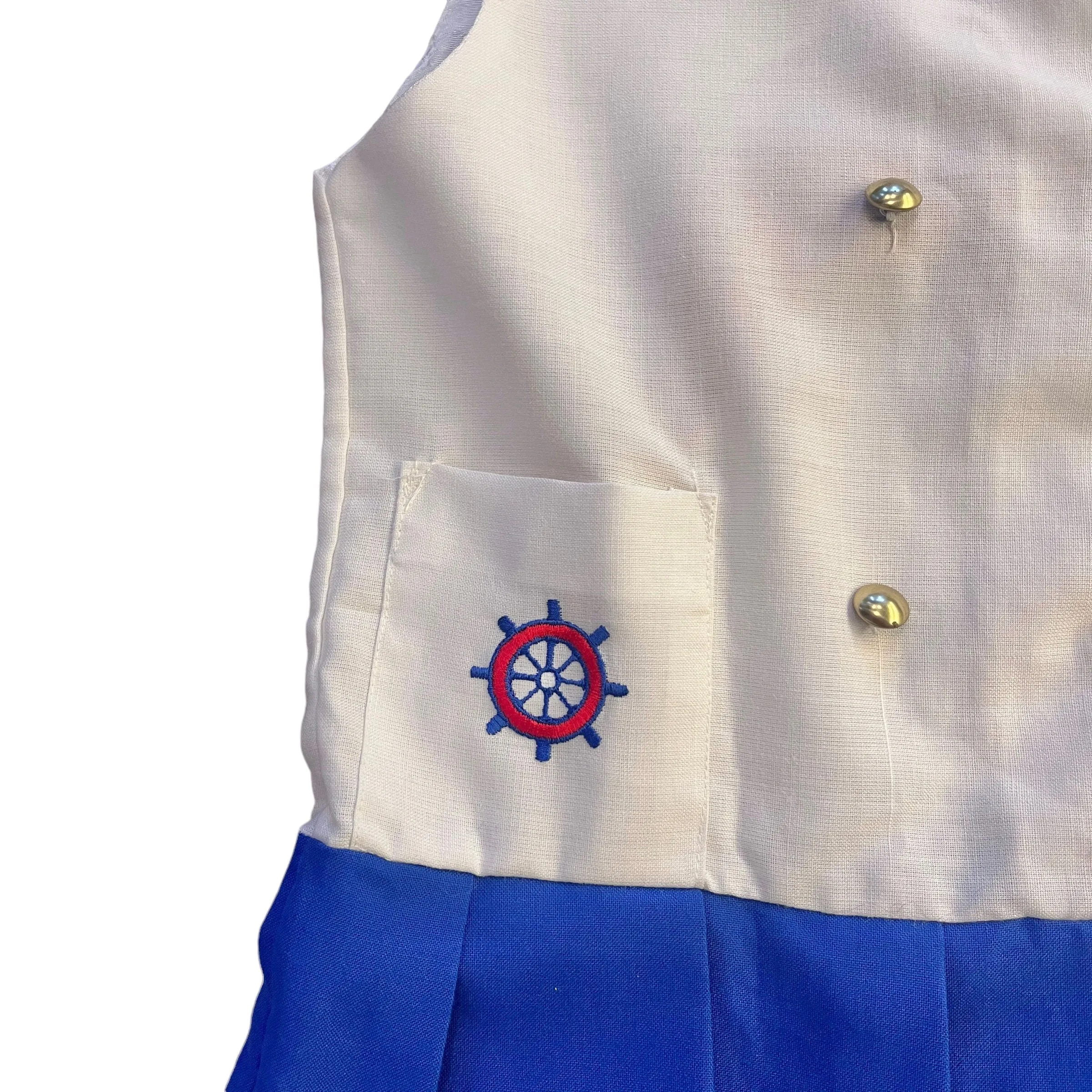 1960's Nautical Mod Pleated Dress  4-5Y