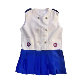 1960's Nautical Mod Pleated Dress  4-5Y