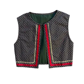 1970's Boho Cropped  Waistcoat  8-10Y