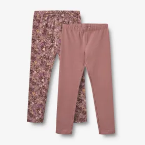 2 Leggings Jules - lavender flowers