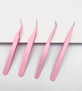 4 piece Pink Tweezer Set