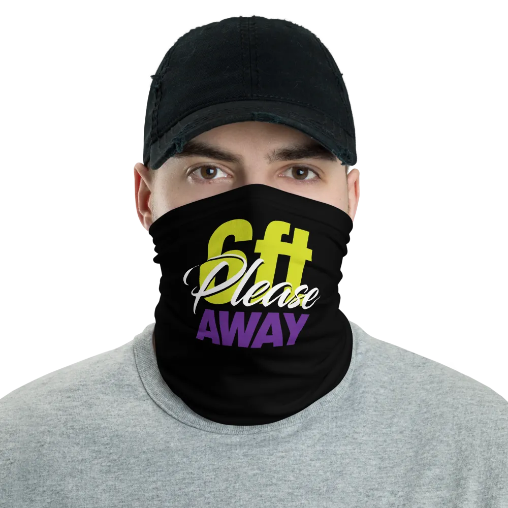 6ft Please Away Green Purple Neck Gaiter