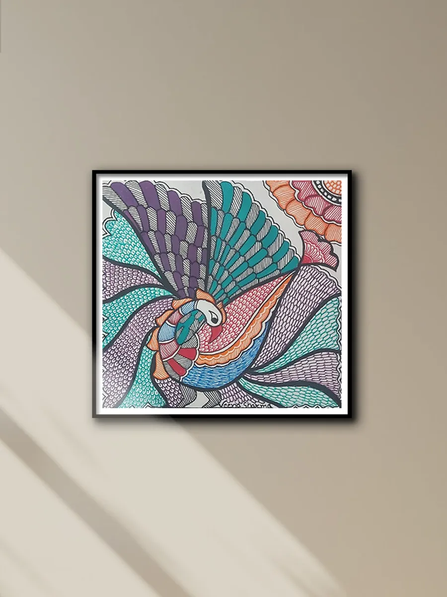 A Colorful Peacock in Madhubani By Priti Karn