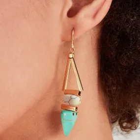 Accessorize London Women's  Turquoise Stone Drop Earrings