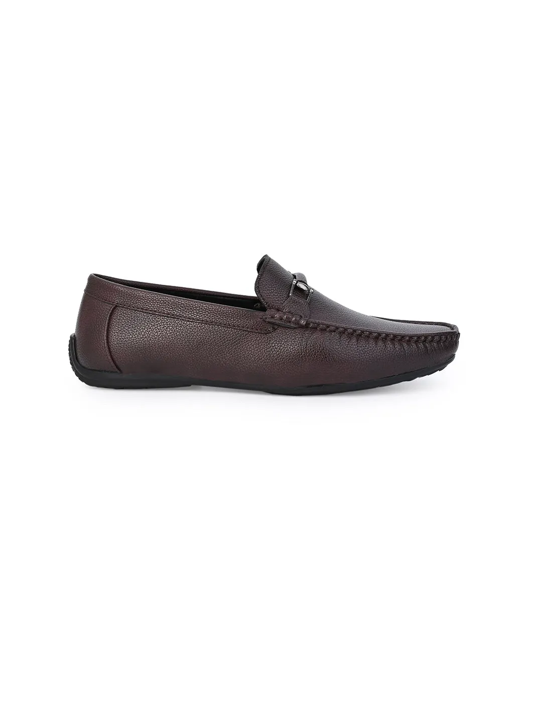 Alberto Torresi Mild Grained Synthetic Buckled Brown Men's Loafer