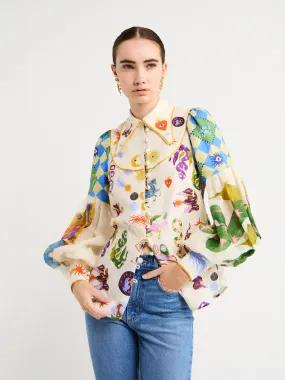 Alemais Lou Balloon Sleeve Shirt in Multi