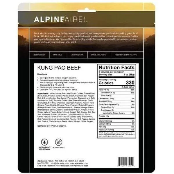 AlpineAire Kung Pao Beef Ready Meal