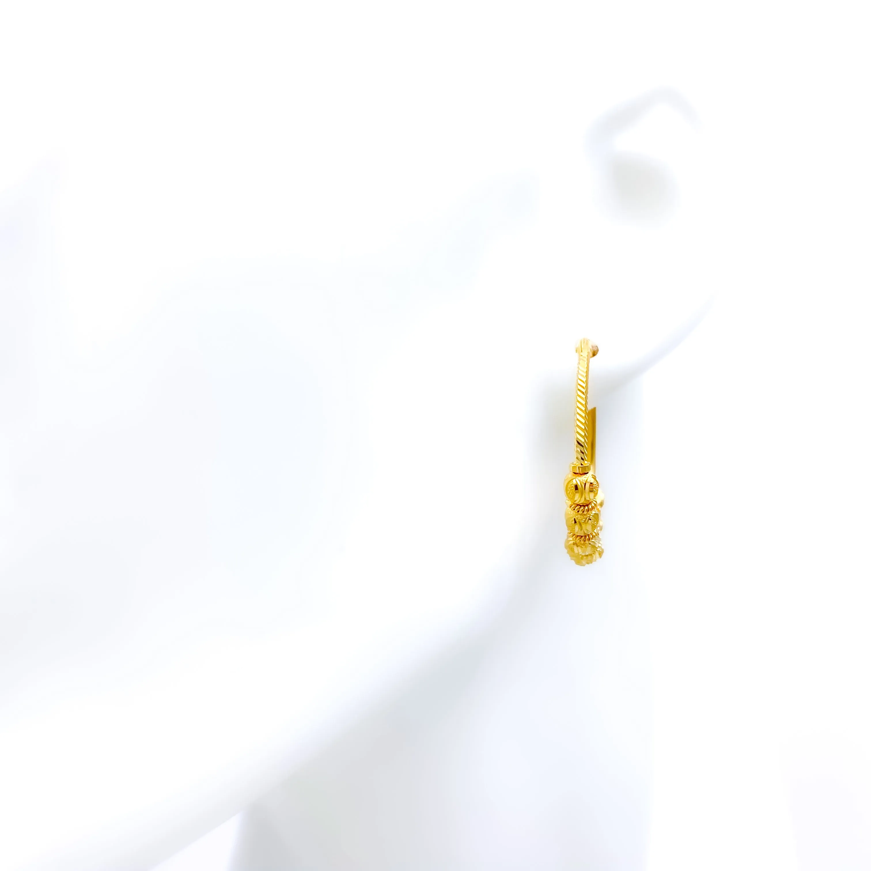 Alternating Radiant Orb 22k Gold Bali Earrings