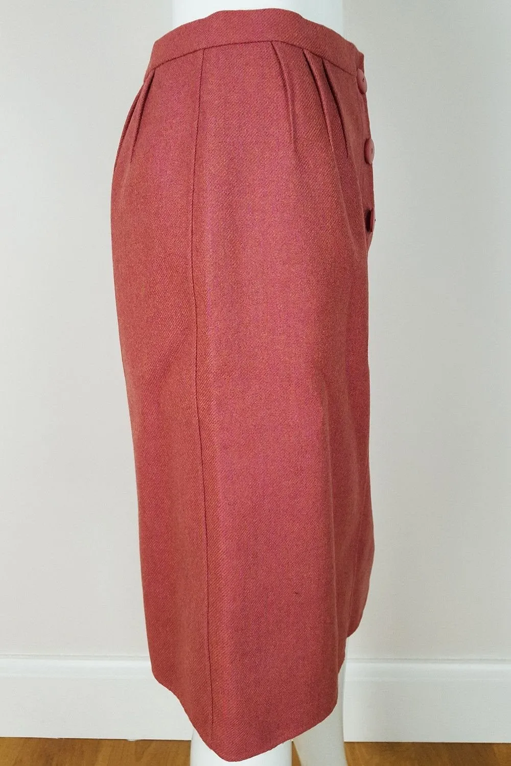 ANDRE LAUG Vintage Pink Cashmere Wool Angora Mix Pencil Skirt (S)