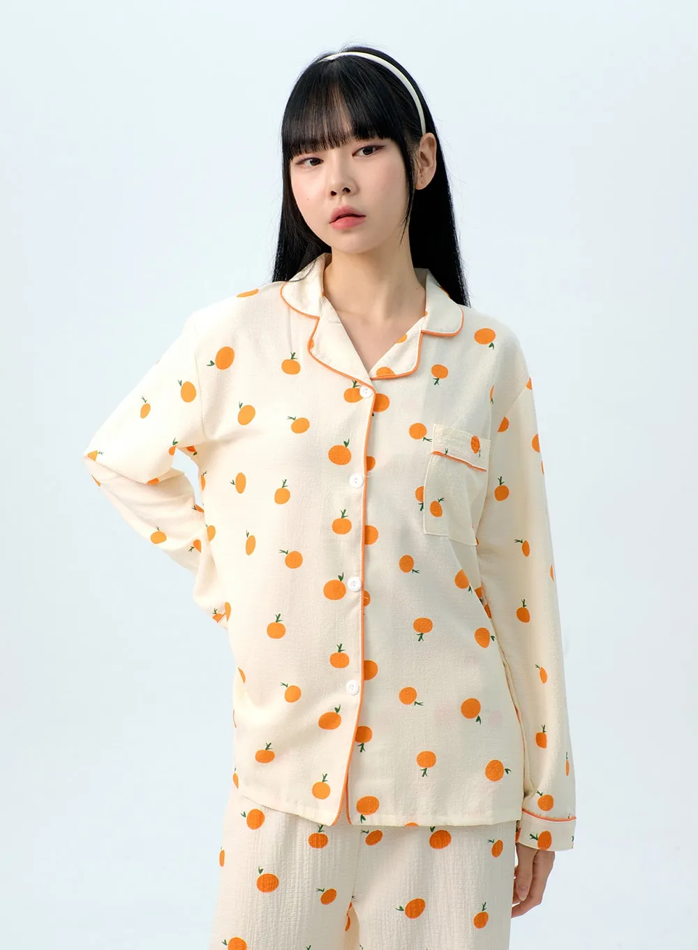 Apricot Pattern Pajama Set IG313