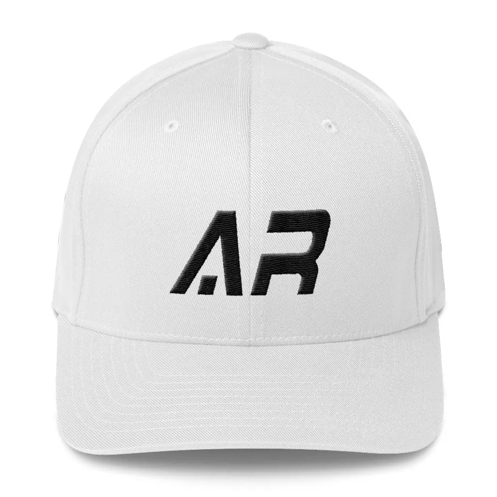 Arkansas - Structured Twill Cap - Black Embroidery - AR - Many Hat Color Options Available