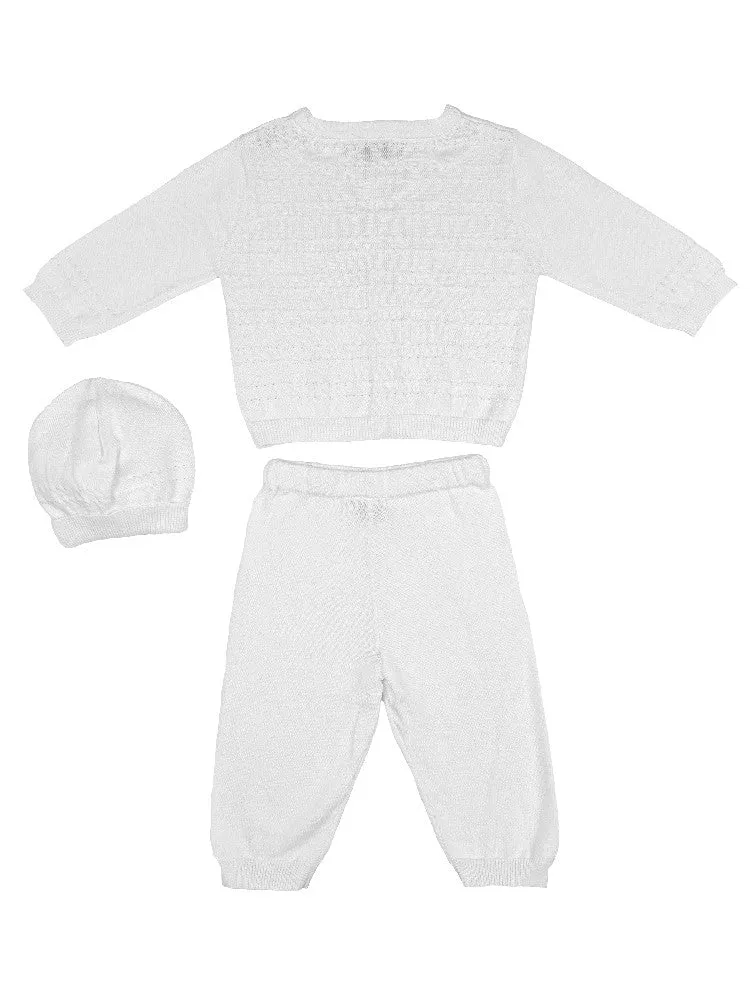 Baby Boys White Aiden Christening Outfit Newborn-12M