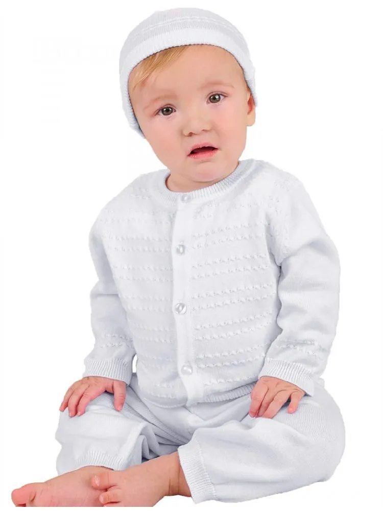 Baby Boys White Aiden Christening Outfit Newborn-12M