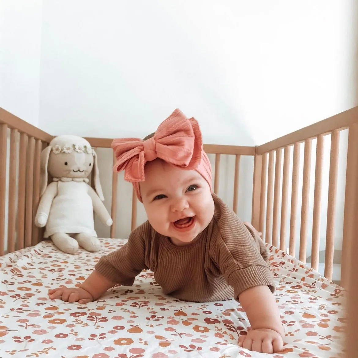 Baby Top Knot Double Bow Headband Fern Green