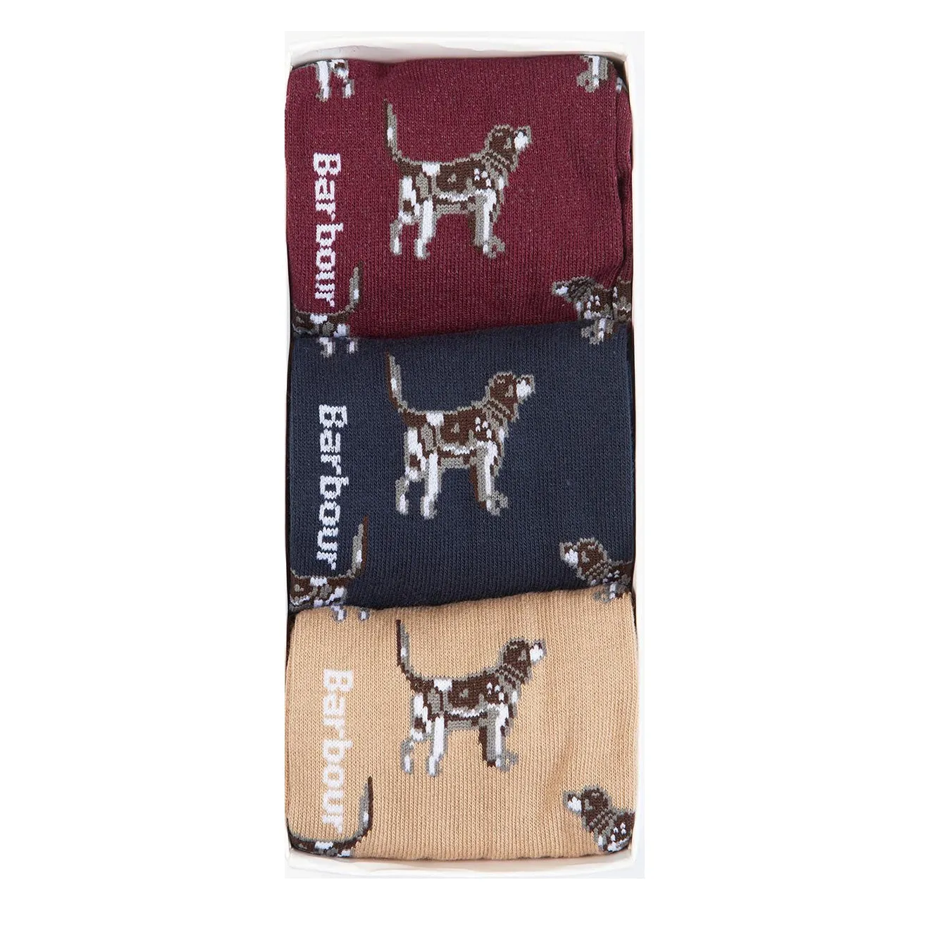 Barbour Pointer Dog Sock Gift Box Cordovan