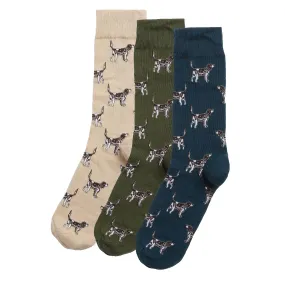 Barbour Pointer Dog Socks Gift Box Forest Mix