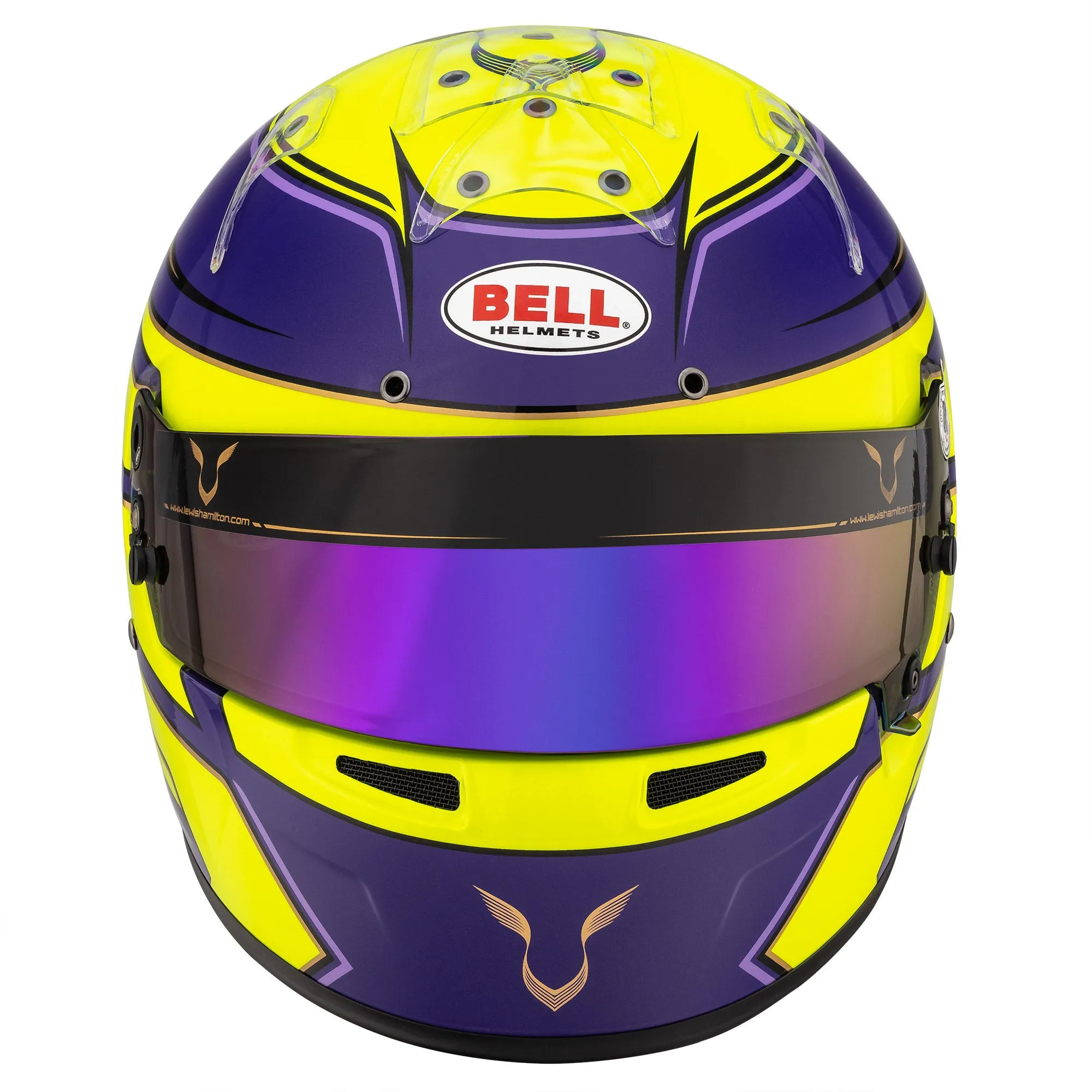 Bell KC7-CMR Kart Helmet Lewis Hamilton Yellow/Purple With Free HP Helmet Bag