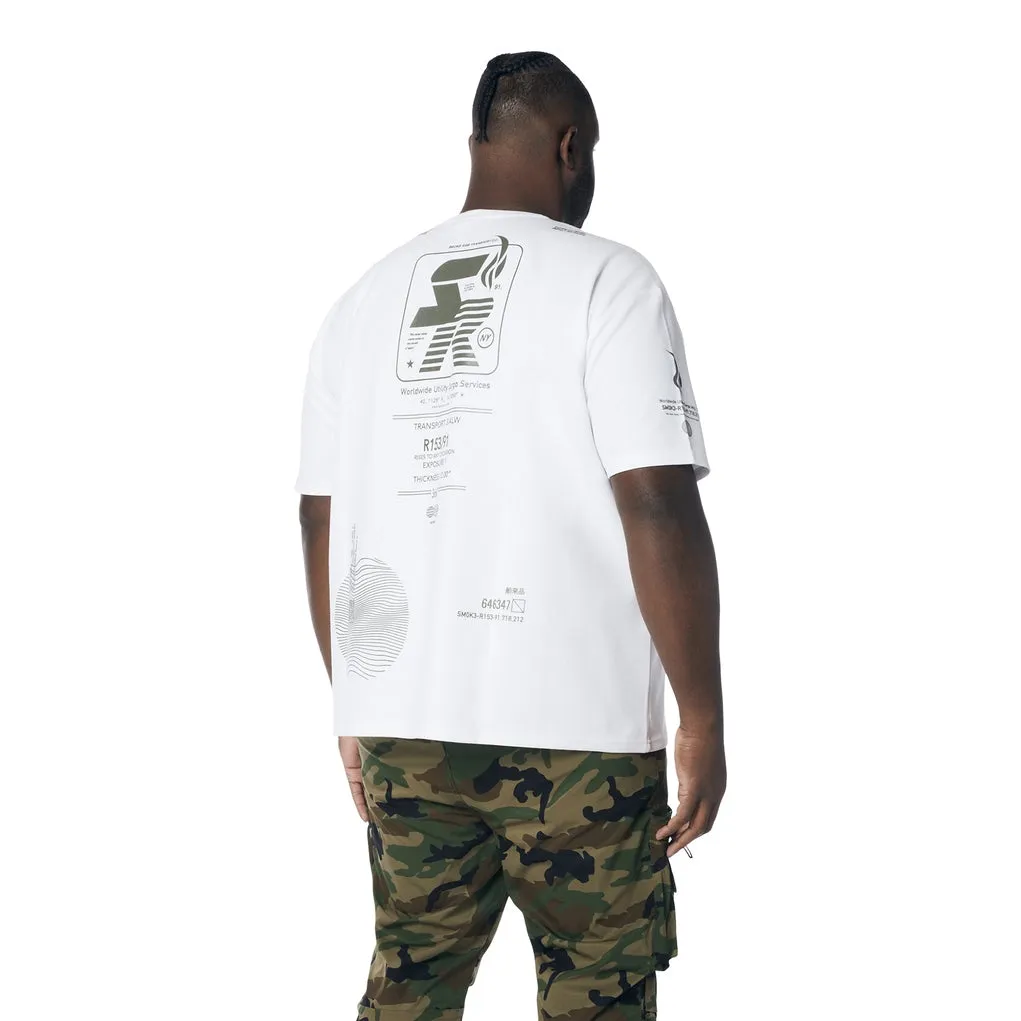 Big and Tall - Utility Graphic Gel Printed Waffle T-Shirt - Olive