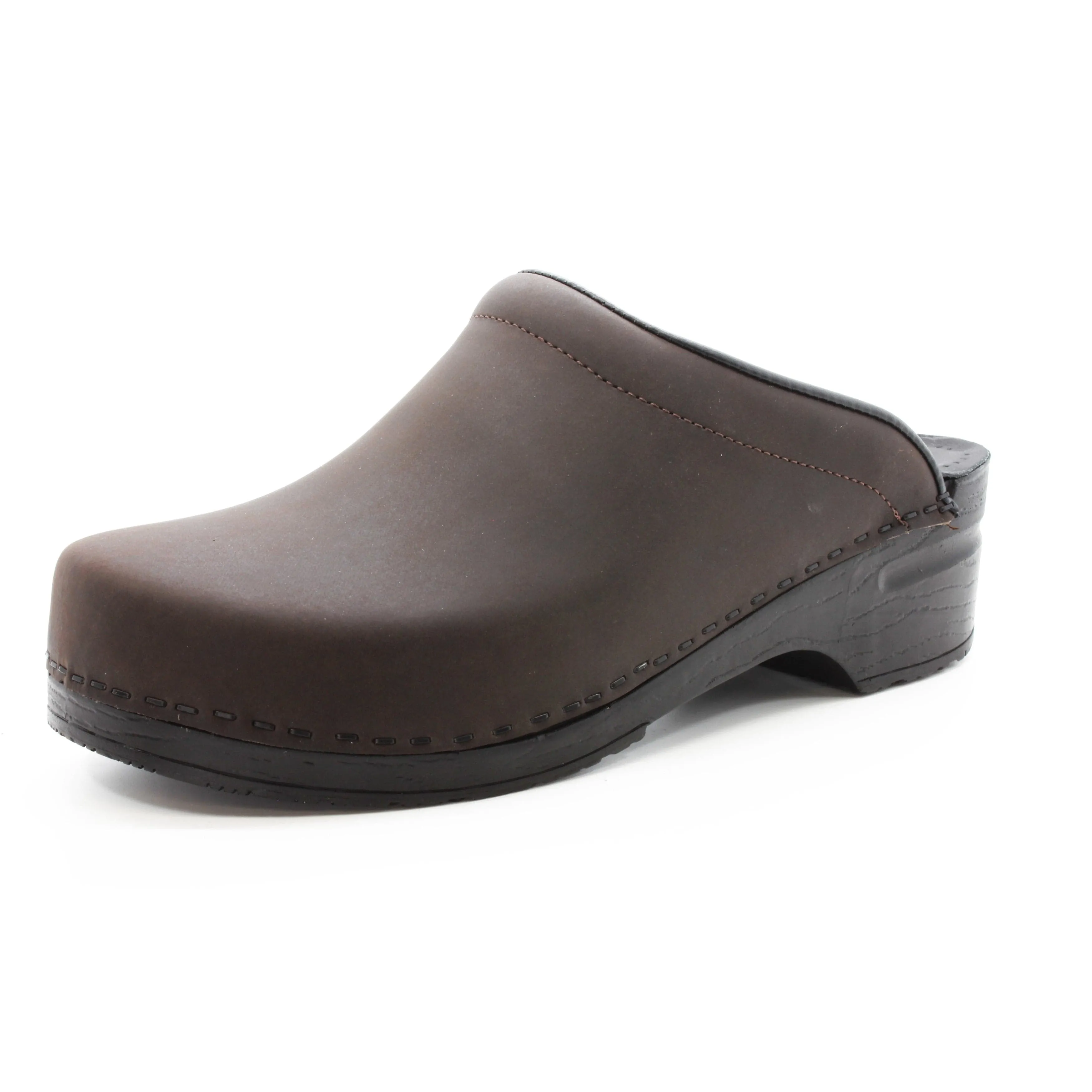 BJORK Men's SAM OPEN BACK Oiled Leather Clogs