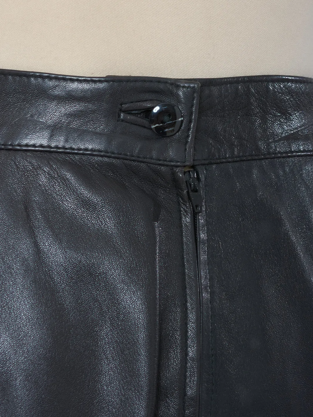 Black Leather Vintage Skirt