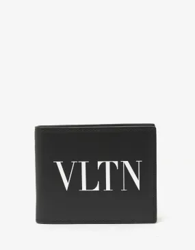 Black Leather VLTN Billfold Wallet