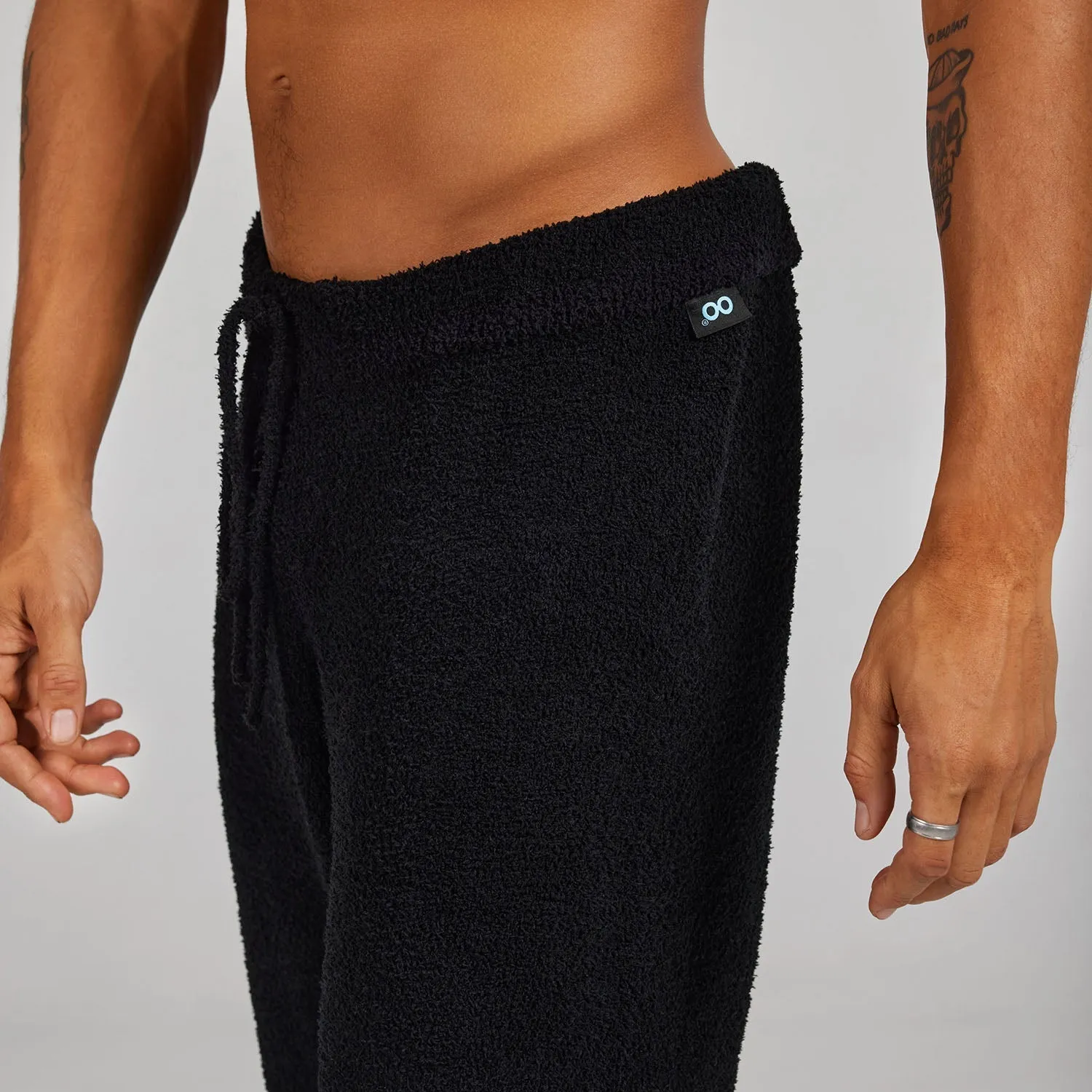 Black Soft Boucle Knit Lounge Pants