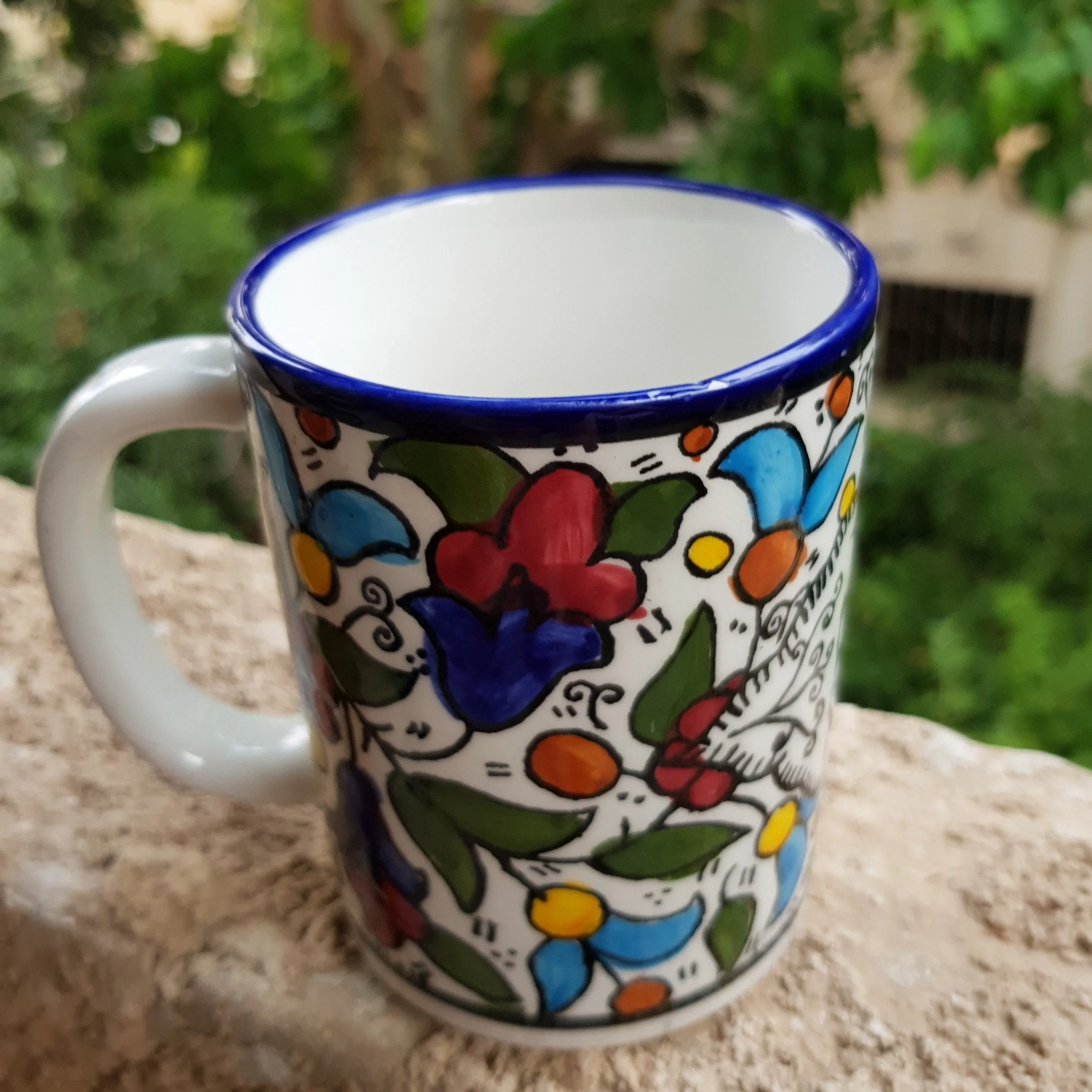 Bluenoemi Armenian Ceramic Israel Gifts Flowers Mug