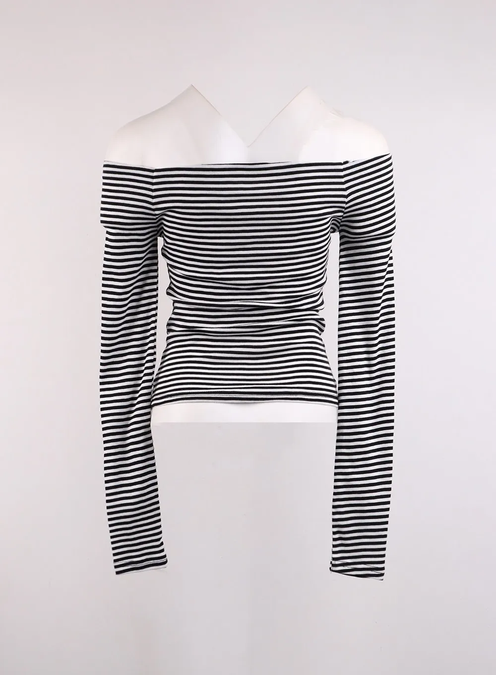 Boat Neck Stripe Tee OJ431