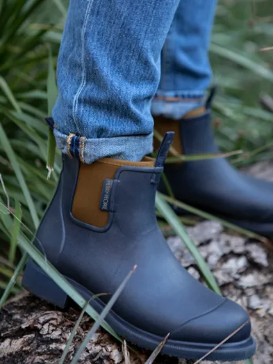 Bobbi Gumboot | Oxford Blue/Tan (Enhanced Traction)