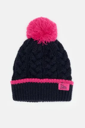 Bobbie Bobble Hat - Pink Navy