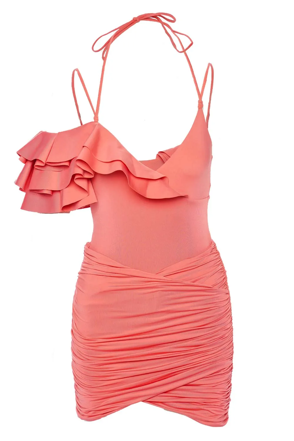 Borromeo Topical Pink Mini Dress