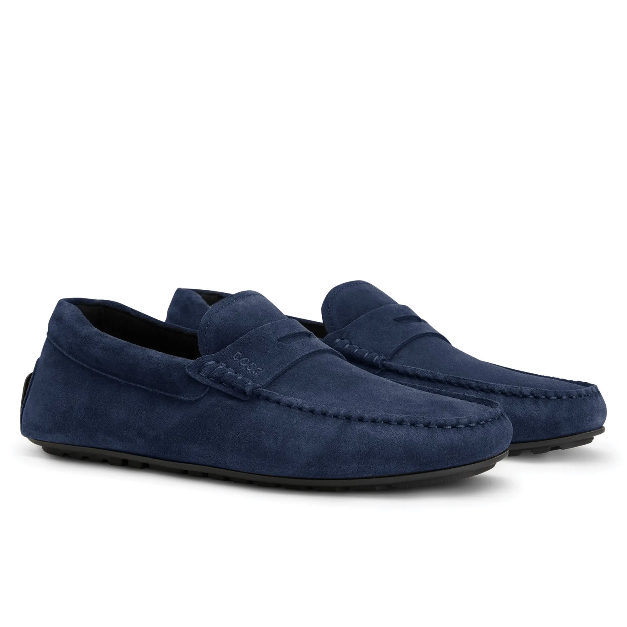 Boss Noel Mocc Driving Shoe - Dark Blue Suede