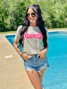 Brunette Barbie Leopard Puff Tee