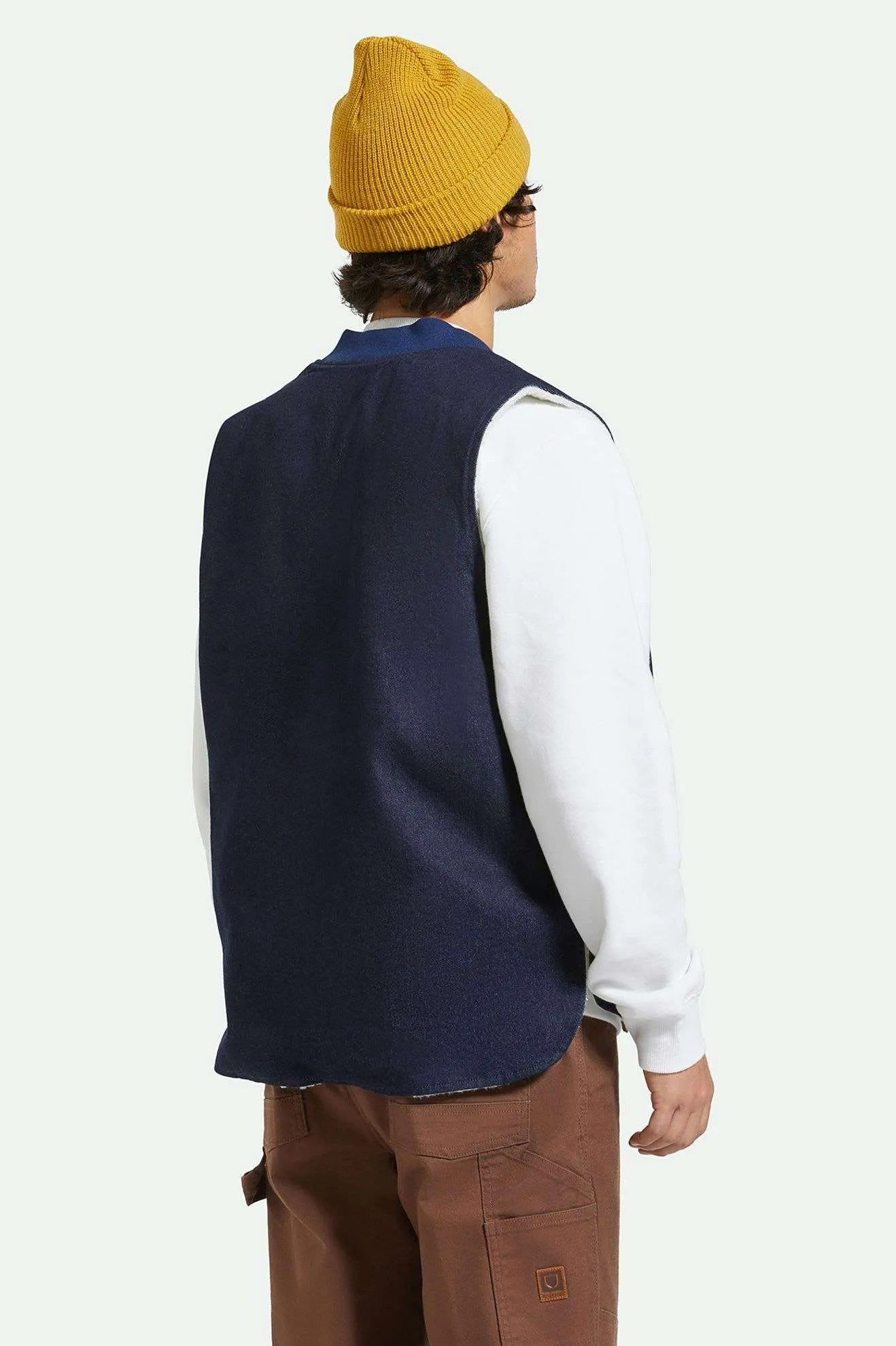 Builders Abraham Reversible Vest - Rinse Denim/Sherpa