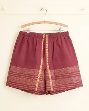 Burgundy Railway Shorts - XXL