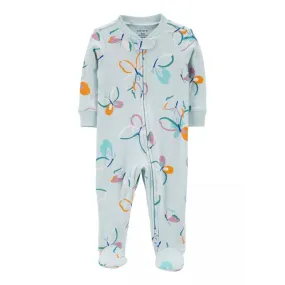 Butterfly Print Footed Baby Sleepsuit