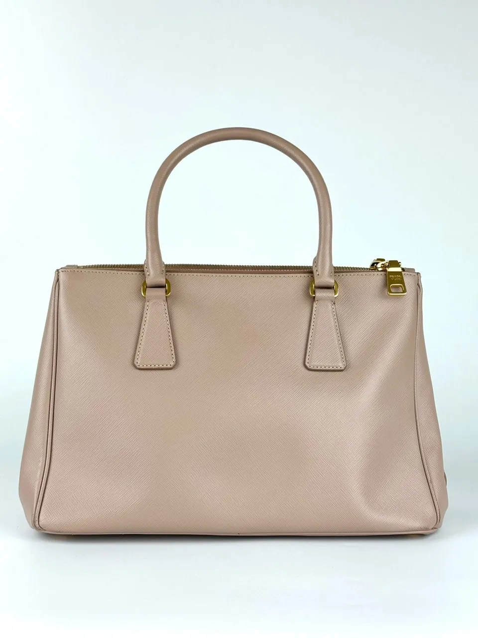 Cammeo Saffiano Lux Leather Double Zip Small Tote Bag