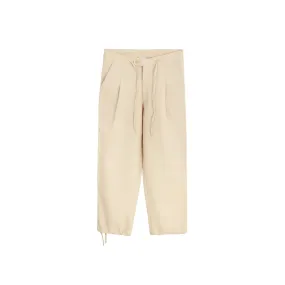 Casual Pleated Baggy Bottoms (Sand)