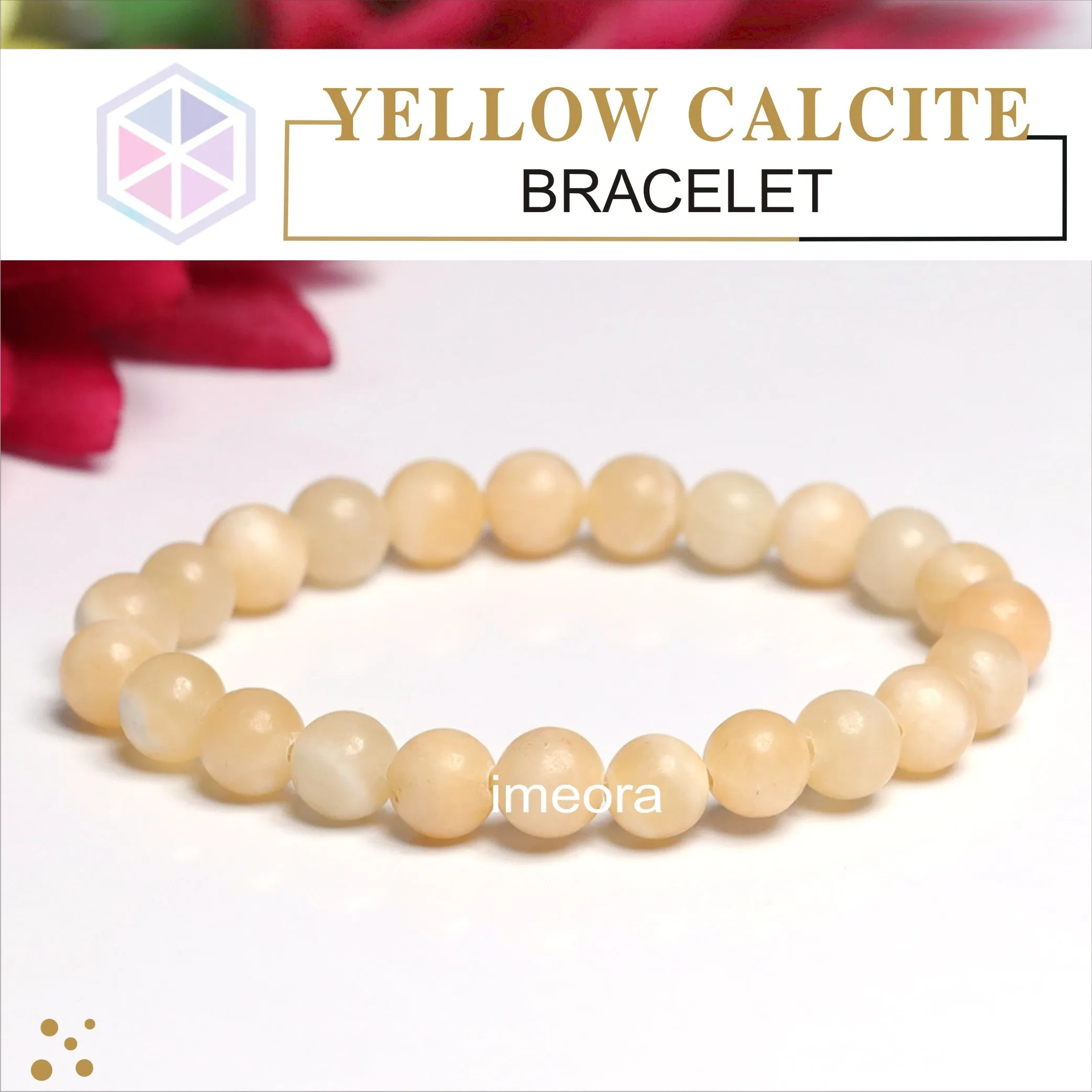 Certified Yellow Calcite 8mm Natural Stone Bracelet