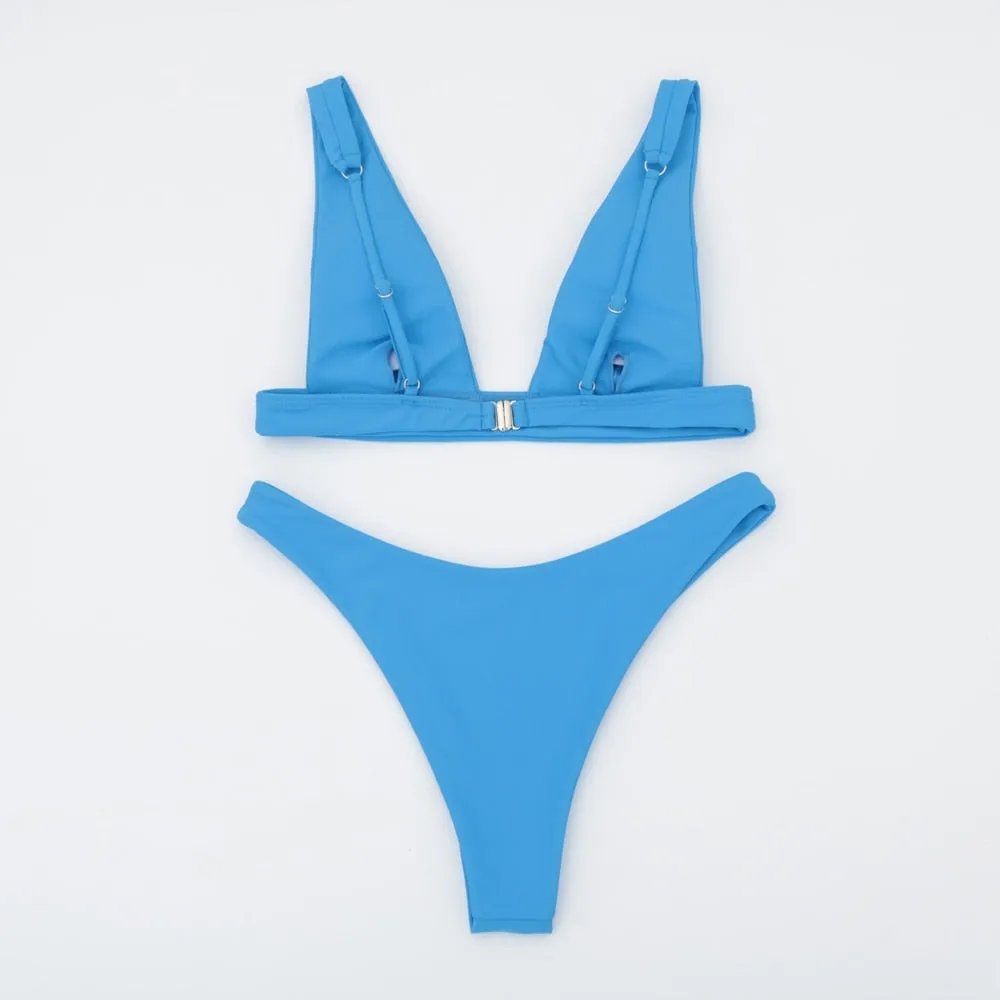 Charming Colors High Waist Swimsuit