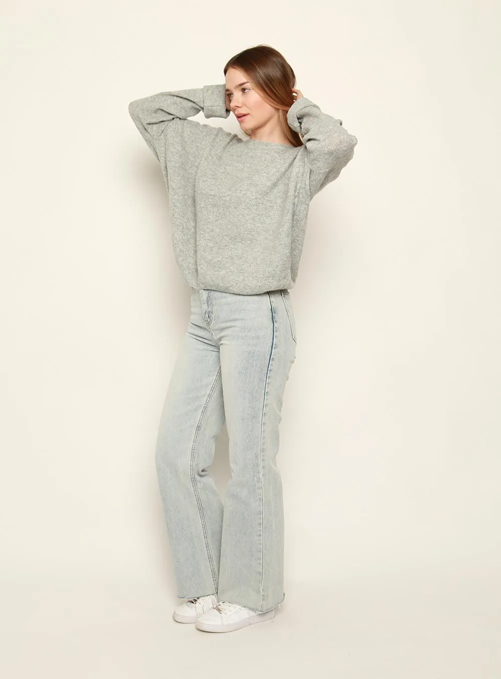 Christina Essential Knit Jumper-Grey