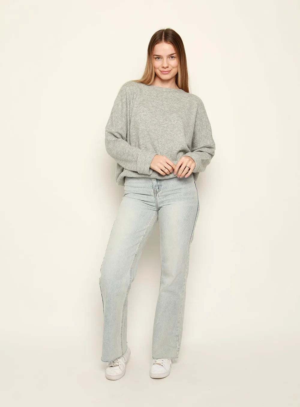 Christina Essential Knit Jumper-Grey