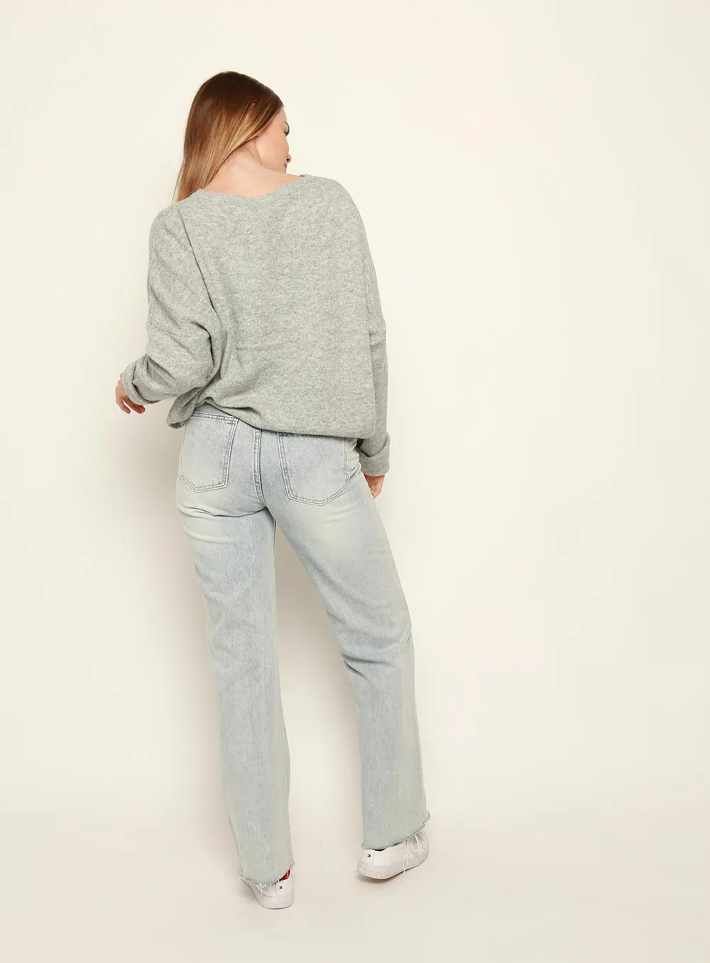 Christina Essential Knit Jumper-Grey