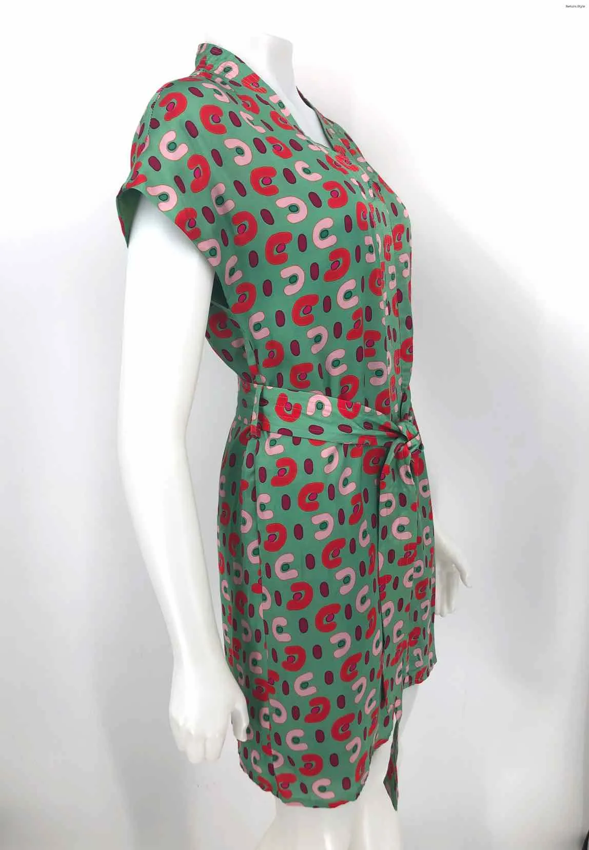 CIEBON Green Red & Pink Print w/belt Size SMALL (S) Dress