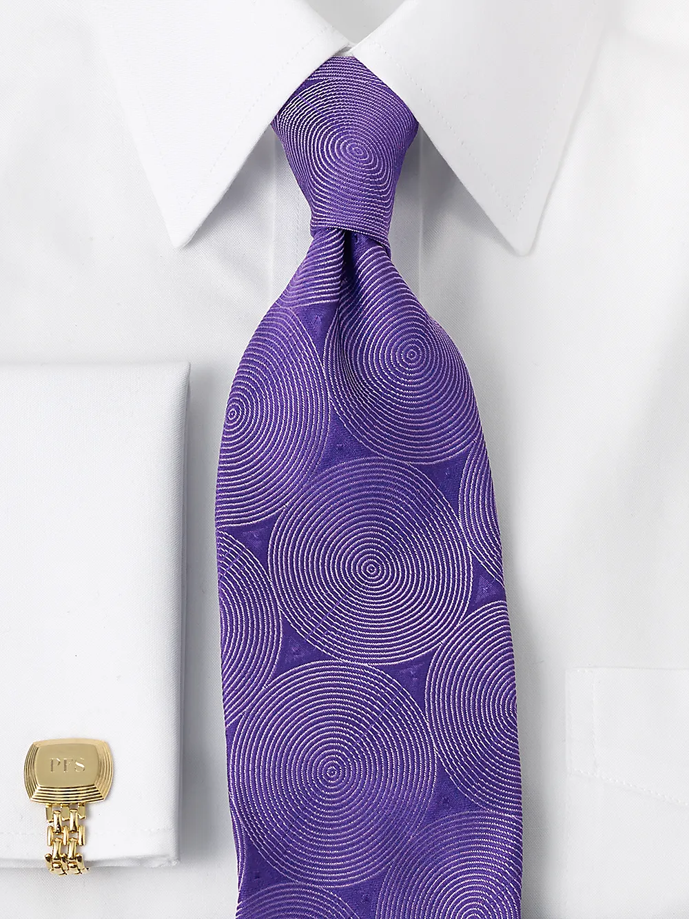 Circles Woven Silk Tie - Purple