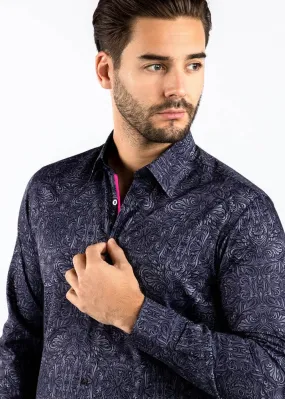 Claudio Lugli Men's Ornament Shirt Black