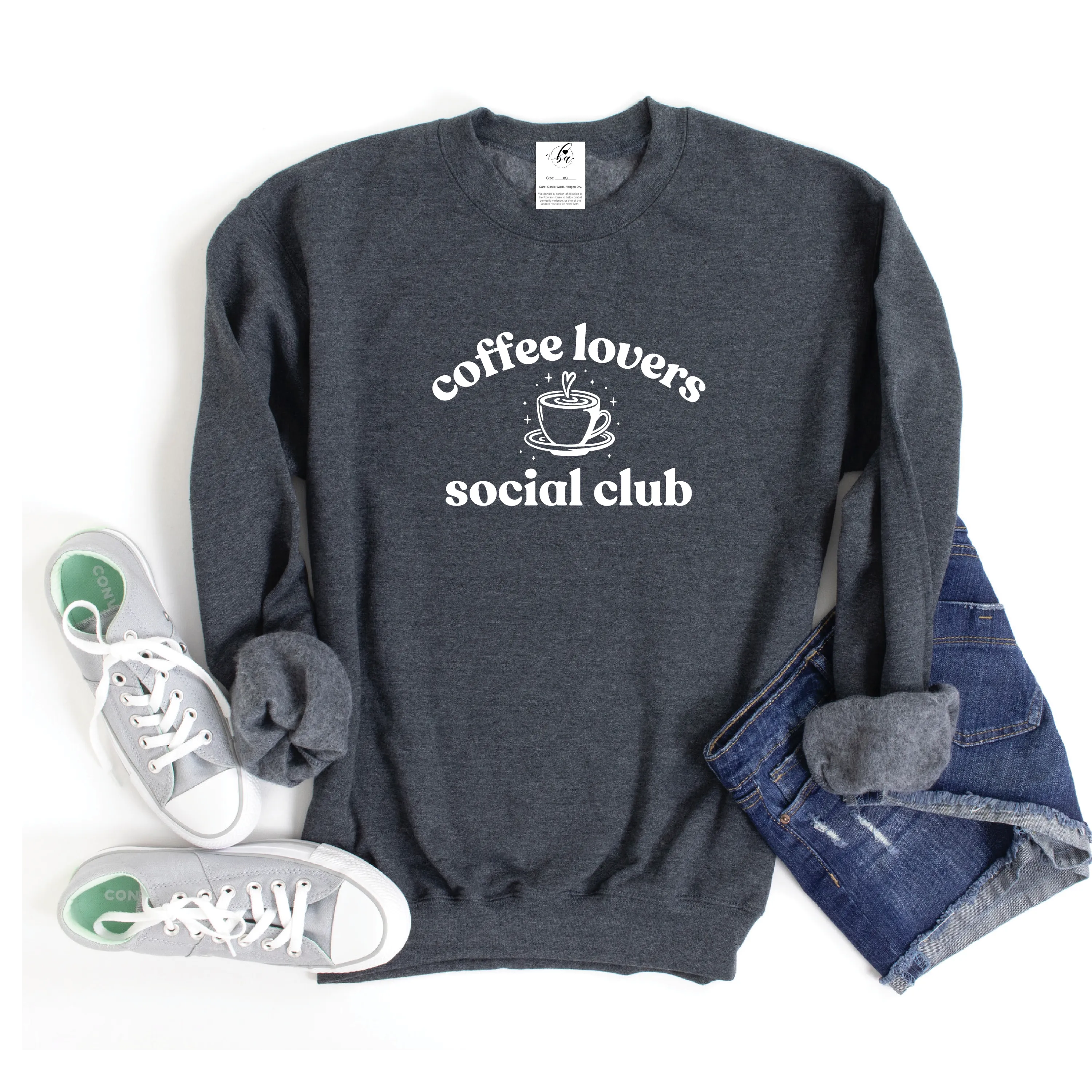 Coffee Lovers Social Club Cozy Crew Neck Sweater